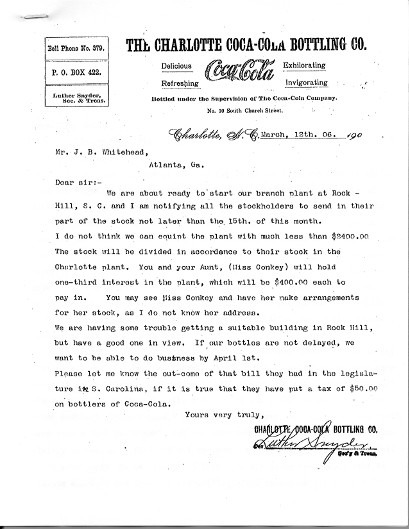 Letter from Luther Snyder