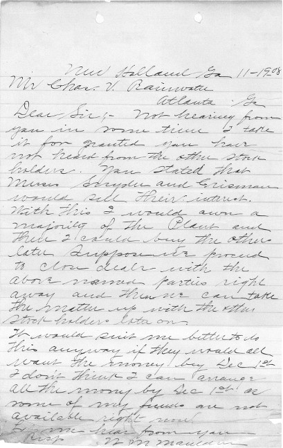 Mark Mauldin letter to Charles Rainwater
