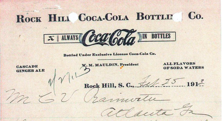 Rock Hill Coke history letter