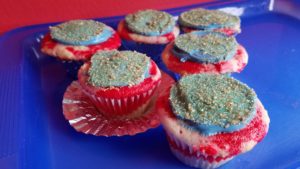 Team USA cupcakes made with Sprite